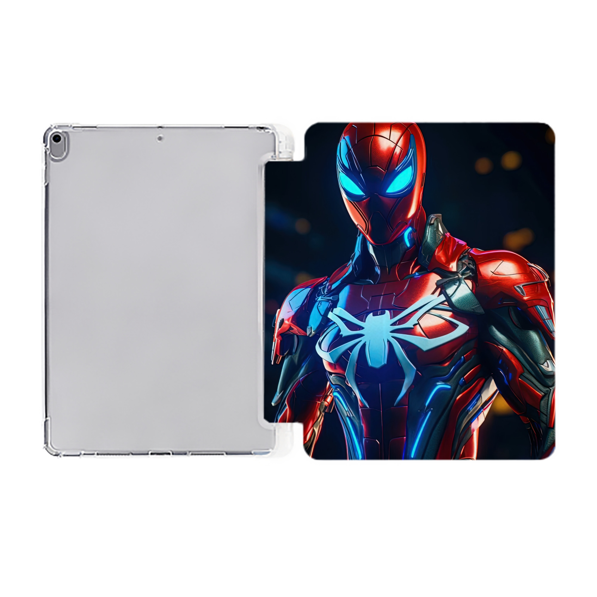 （画像用） Spider Man スパイダーマン IPad ケース ペン収納付き 三つ折りスタンド PUレザー×シリコン 対応機種9.5/10.5/10.9インチ